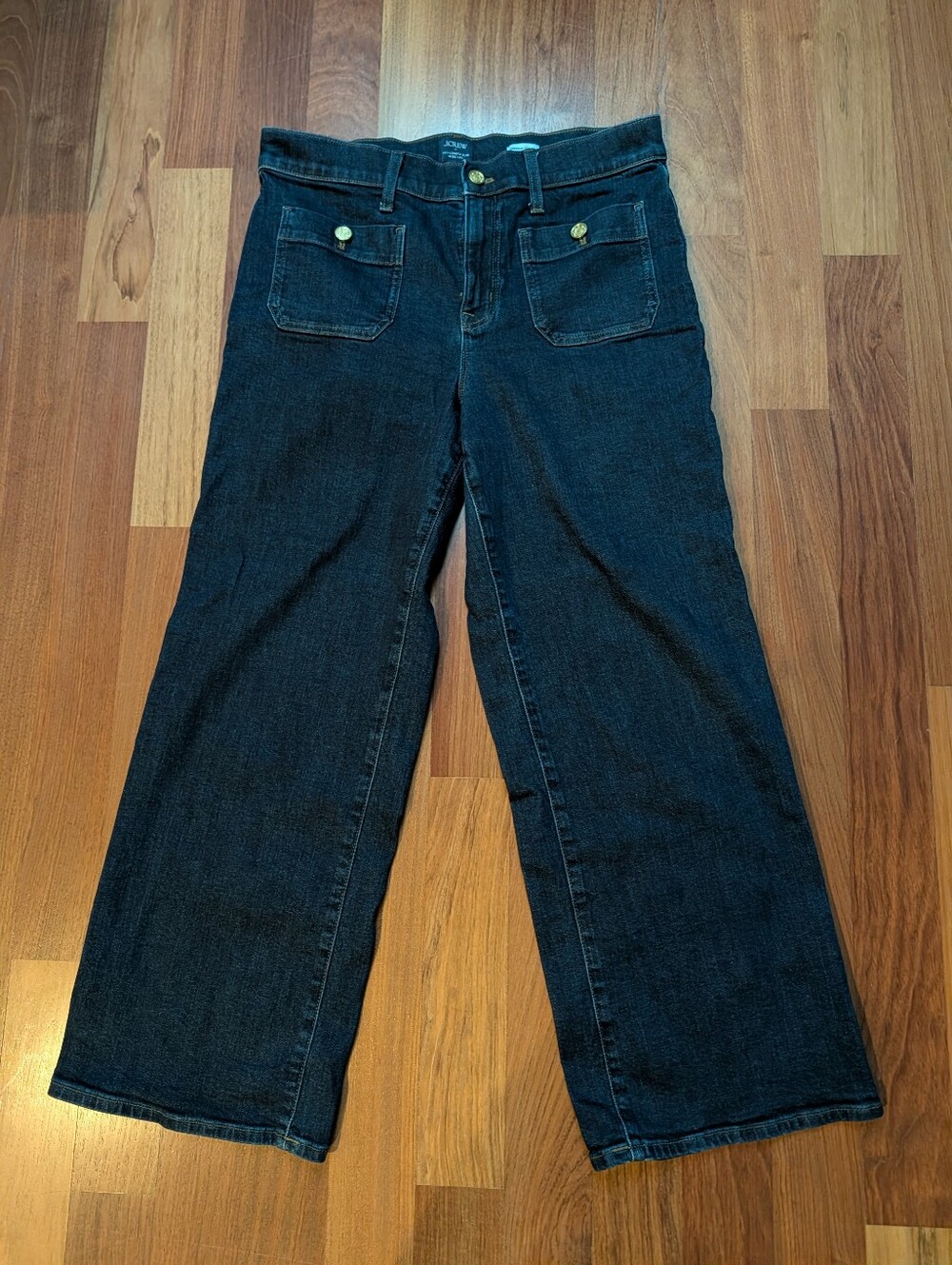 J. Crew Patch Pocket Wide Leg Jeans Sz 31P